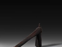 A carved wooden vanuatu tribal club, with two phallic ends, and a matching vanuatu pig killer 82 cm. (32.28 in.) - afbeelding 3 van  6