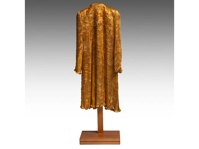 A charles and patricia lester haute couture gold coat in pleated silk - afbeelding 2 van  14
