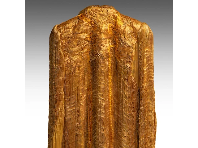 A charles and patricia lester haute couture gold coat in pleated silk - afbeelding 9 van  14