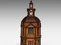 A charming 17thc italian wooden model of a renaissance baptistery 52 cm. (20.46 in.)