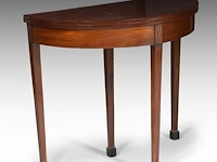 A charming directoire demi-lune fold-over side table, attrib. to the chapuis workshop 73 x 84.5 x 42 cm. (28.73 x 33.27 x 16.53 in.), frame: 71.5 x 84.5 x 84 cm. (28.14 x 33.27 x 33.07 in.)