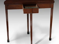 A charming directoire demi-lune fold-over side table, attrib. to the chapuis workshop 73 x 84.5 x 42 cm. (28.73 x 33.27 x 16.53 in.), frame: 71.5 x 84.5 x 84 cm. (28.14 x 33.27 x 33.07 in.) - afbeelding 5 van  9