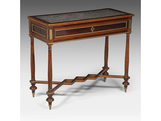 A charming louis xvi console table, ca. 1800 85.5 x 100.5 x 42.5 cm. (33.65 x 39.57 x 16.73 in.) - afbeelding 1 van  6