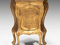 A charming venetian rococo giltwood cabinet, mid 18thc 77 x 58 x 37 cm. (30.30 x 22.82 x 14.57 in.)