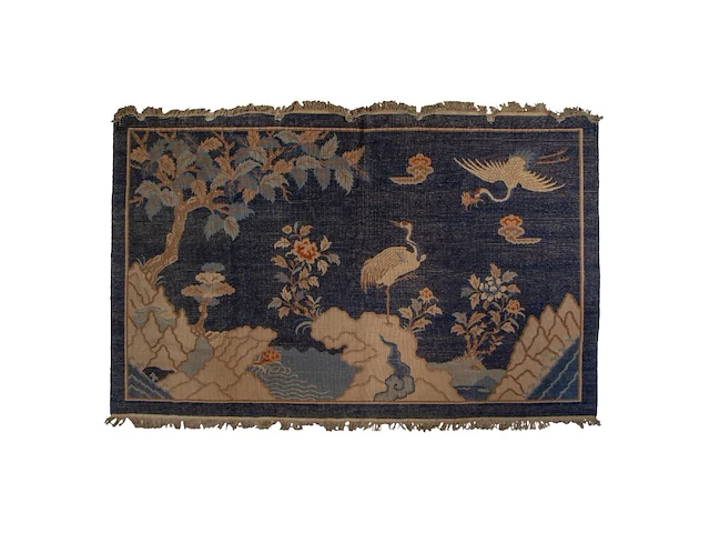 A chinese baotou/pao tou 'cranes in a landscape' large carpet, late 19thc/20thc, 191,5 x 287,5 cm - afbeelding 2 van  8