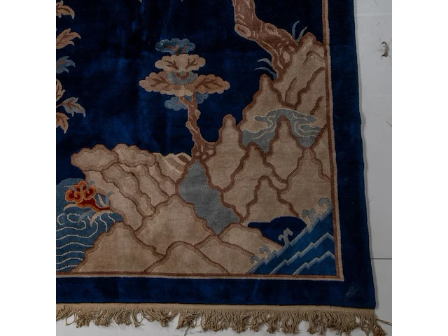 A chinese baotou/pao tou 'cranes in a landscape' large carpet, late 19thc/20thc, 191,5 x 287,5 cm - afbeelding 7 van  8
