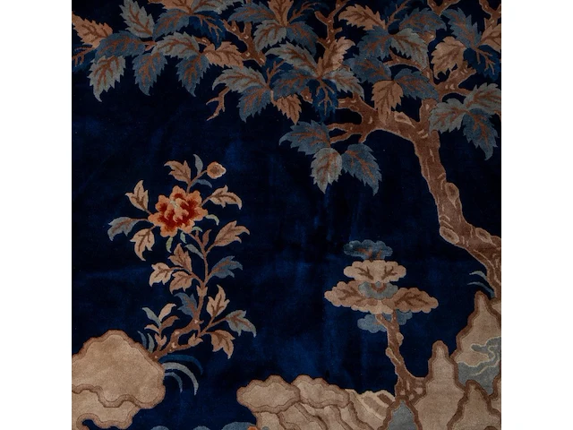 A chinese baotou/pao tou 'cranes in a landscape' large carpet, late 19thc/20thc, 191,5 x 287,5 cm - afbeelding 8 van  8