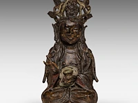 A chinese bronze figure of vairocana, ming dynasty, h 17 cm - weight about 615g