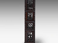 A chinese carved hardwood shelved cabinet in the acanthus-leaf style, late 19th century, h 156 - 81 × 33 cm - afbeelding 5 van  5