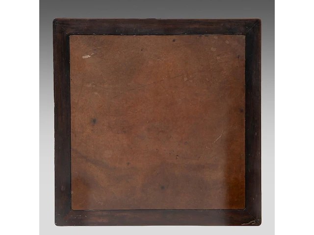A chinese carved hardwood square table, late qing, h 81,5 - 94 x 94 cm - afbeelding 6 van  6