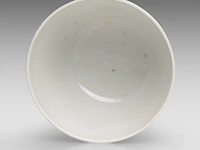 A chinese famille rose 'grapevine' cup, with a qianlong mark, 19thc, h 6 cm - an assembled gaiwan lidded tea bowl, a 18thc lid and a 19thc 'peach' tea bowl, total h 7 - ø 9,5 cm - afbeelding 12 van  14