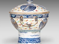 A chinese famille rose 'phoenix medallions' food warmer, marked guangxu and of the period, total h 21 cm - afbeelding 4 van  7