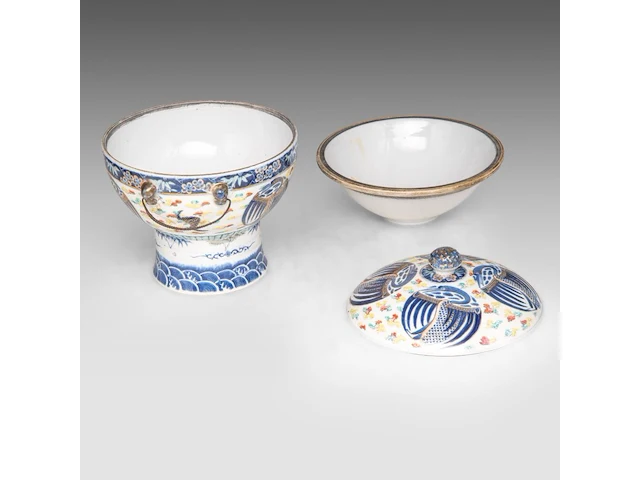 A chinese famille rose 'phoenix medallions' food warmer, marked guangxu and of the period, total h 21 cm - afbeelding 5 van  7