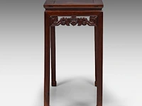 A chinese huanghuali hardwood 'bats' side table, late qing, h 86,5 - 95 x 46,5 cm - afbeelding 5 van  5