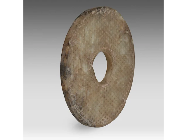 A chinese jade bi disc, late warring states period to early western han dynasty, ø 16 cm - afbeelding 5 van  8