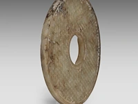 A chinese jade bi disc, late warring states period to early western han dynasty, ø 16 cm - afbeelding 6 van  8