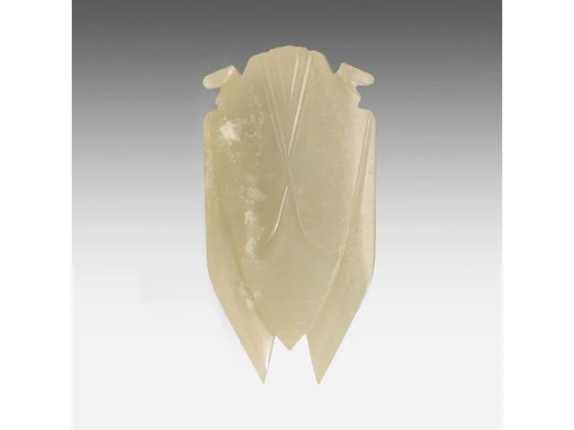 A chinese jade cicada, western han dynasty, h 6,8 cm - afbeelding 2 van  4