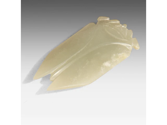 A chinese jade cicada, western han dynasty, h 6,8 cm - afbeelding 3 van  4