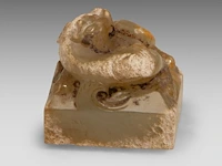 A chinese jade 'tiger' seal, western han dynasty or later, h 2,7 - 2,5 x 2,5 cm - afbeelding 4 van  8