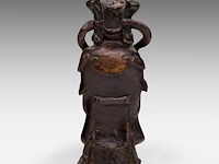 A chinese lacquered bronze figure of lan caihe, late ming dynasty, h 19,7 cm - weight 1473g - afbeelding 4 van  8
