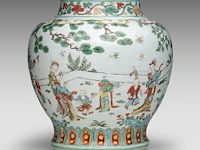 A chinese ming wucai 'playful boys' jar, h 34,3 cm