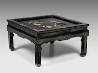 A chinese 'one hundred treasures' wooden panel inset with carved minerals, qing - and a table, republic period - added a painting, qing dynasty - afbeelding 4 van  12