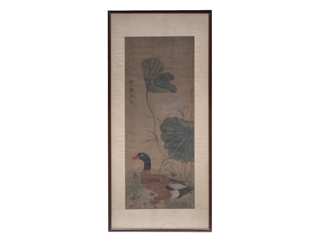 A chinese 'one hundred treasures' wooden panel inset with carved minerals, qing - and a table, republic period - added a painting, qing dynasty - afbeelding 6 van  12