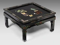 A chinese 'one hundred treasures' wooden panel inset with carved minerals, qing - and a table, republic period - added a painting, qing dynasty - afbeelding 10 van  12