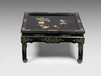 A chinese 'one hundred treasures' wooden panel inset with carved minerals, qing - and a table, republic period - added a painting, qing dynasty - afbeelding 11 van  12