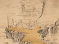 A chinese painting, 'the eighteen luohan', colour on silk, signed and seal stamped, republic period, framed 61 x 118 cm - afbeelding 6 van  6