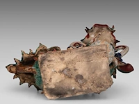 A chinese polychrome glazed roof tile ornament of a buddhist lion, ming dynasty, total h 38 - l 46 cm - afbeelding 15 van  16