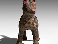 A chinese pottery figure of a standing dog, han dynasty, h 20,5 - l 30,5 cm (+) - afbeelding 2 van  10