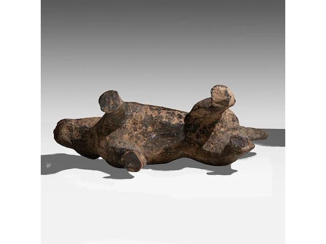 A chinese pottery figure of a standing dog, han dynasty, h 20,5 - l 30,5 cm (+) - afbeelding 10 van  10