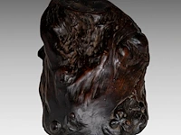A chinese rootwood naturalistically carved base, presumably huanghuali, qing dynasty, h 15 - l 36,5 cm - afbeelding 4 van  5