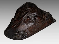 A chinese rootwood naturalistically carved base, presumably huanghuali, qing dynasty, h 15 - l 36,5 cm - afbeelding 5 van  5