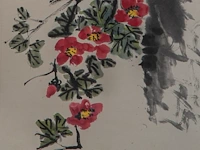 A chinese scroll painting, 'flower garden', signed wang geyi, 50 x 98 cm - afbeelding 5 van  5