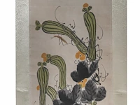 A chinese scroll painting, 'gourd vines', seal stamped 'qi bai shi', 34,5 x 100 cm - afbeelding 4 van  5
