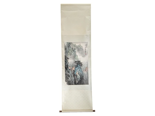 A chinese scroll painting, 'mountainous landscape', colour on paper, signed ying yeping, 48 x 89 cm - afbeelding 2 van  5