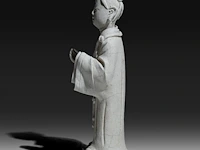 A chinese unglazed figure of a scholar, qingbai type, presumably song dynasty, h 17,2 cm - afbeelding 4 van  10