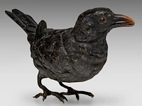 A cold-painted vienna bronze blackbird by franz xavier bergmann (1861-1936) 9 cm. (3.54 in.)