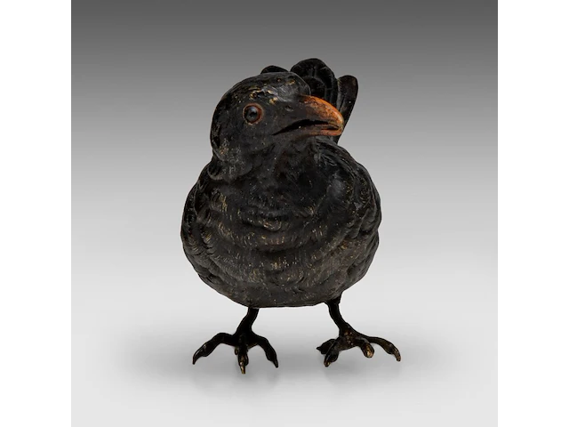 A cold-painted vienna bronze blackbird by franz xavier bergmann (1861-1936) 9 cm. (3.54 in.) - afbeelding 2 van  7
