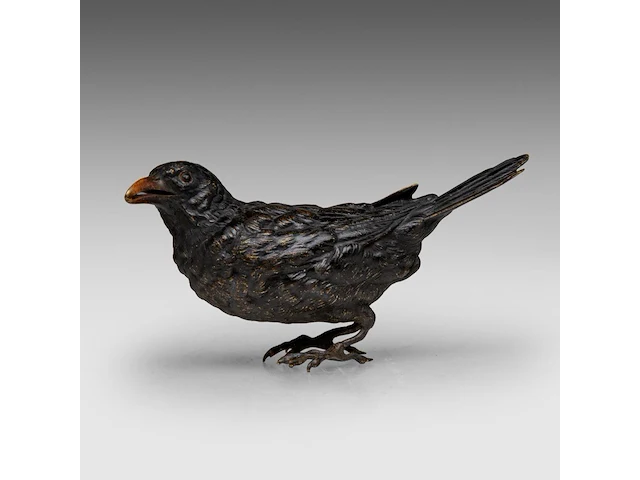 A cold-painted vienna bronze blackbird by franz xavier bergmann (1861-1936) 9 cm. (3.54 in.) - afbeelding 3 van  7