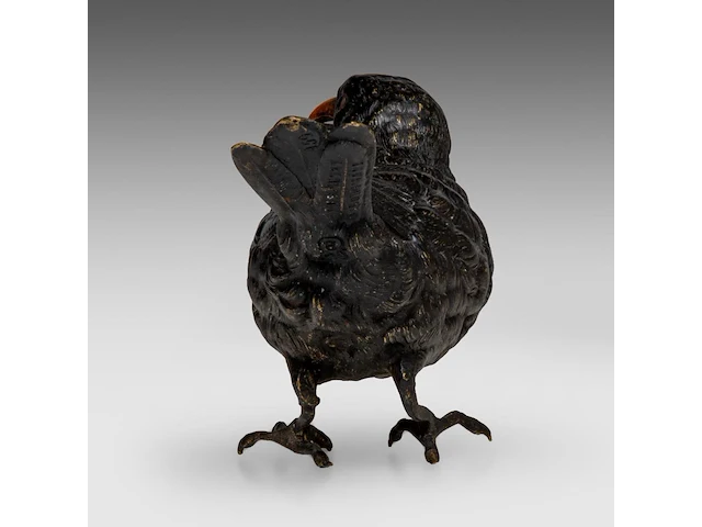 A cold-painted vienna bronze blackbird by franz xavier bergmann (1861-1936) 9 cm. (3.54 in.) - afbeelding 4 van  7