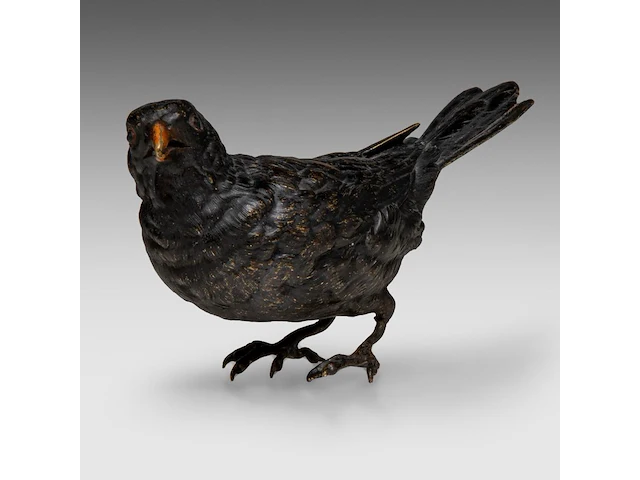 A cold-painted vienna bronze blackbird by franz xavier bergmann (1861-1936) 9 cm. (3.54 in.) - afbeelding 6 van  7