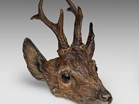 A cold-painted vienna bronze deer head 11.5 cm. (4.53 in.)