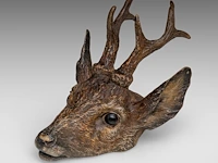A cold-painted vienna bronze deer head 11.5 cm. (4.53 in.) - afbeelding 3 van  8