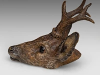 A cold-painted vienna bronze deer head 11.5 cm. (4.53 in.) - afbeelding 4 van  8