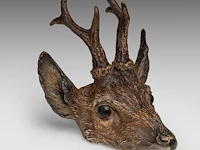 A cold-painted vienna bronze deer head 11.5 cm. (4.53 in.) - afbeelding 7 van  8