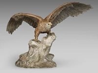 A cold-painted vienna bronze eagle on a rock 30.5 x 42 cm. (12.00 x 16.53 in.) - afbeelding 2 van  7