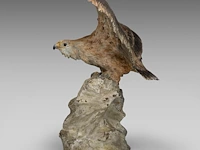 A cold-painted vienna bronze eagle on a rock 30.5 x 42 cm. (12.00 x 16.53 in.) - afbeelding 3 van  7